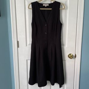 Loft Button Down Sleeveless Black Dress Size 12